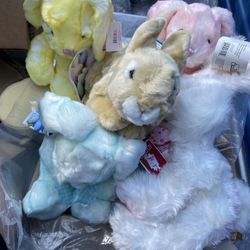 5 Plush Rabbits New But Have Been In A Bag In Storage $15 for all