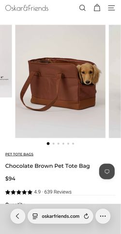 Oskar & Friends Chocolate Brown Pet Tote Bag