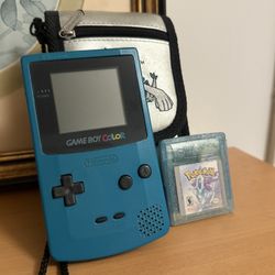 Pokemon Crystal and Gameboy Color Teal