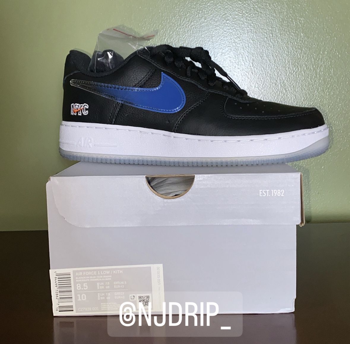 Nike Air Force x Kith New York Knicks  Size 8.5 