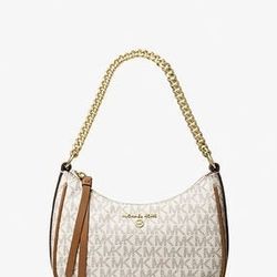Michael Kors Vanilla Cream With Gold Chain Pouchette
