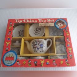 Toy China Tea Set Ceramic Vintage With Original Box  -  Made In Japan