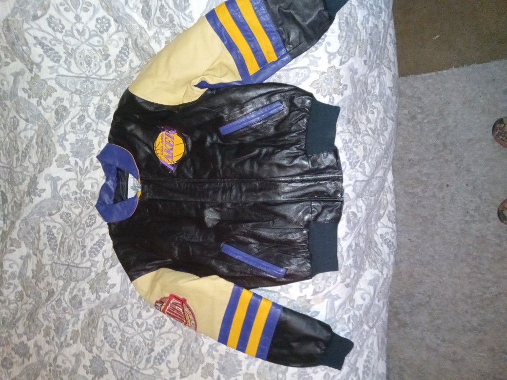 Vintage Leather Lakers Jacket
