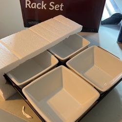(NEW) 4 Bowl Condiment Tray Set $16 OBO