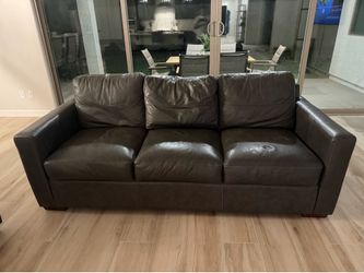 2 Grey Leather Couches
