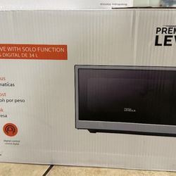 Microondas Premium Levella 1.2 Cu. Ft. 1000W Plata/Negro PM12210 Nuevo