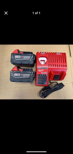 Milwaukee M18 RED LITHIUM XC 5.0 Ah Batteries (2)+Multi Voltage Charger kit 48-59-1852B