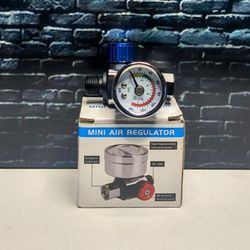 1/4" NPT Air Pressure Regulator Kit, Air Adjustment Valve Regulator with Pressure Gauge for Spray Guns