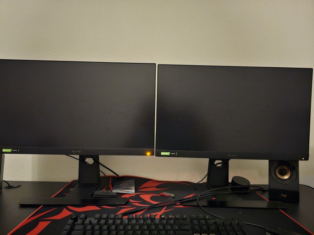 "Pair of ViewSonic Elite XG250 25" 1080P 280Hz Gaming Monitors - GSYNC, HDR400, Dual Setup"