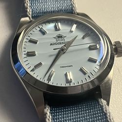 Addiesdive AD2030 36mm Ocean Floor Dial Blue Watch + Custom Matching NATO Blue Strap