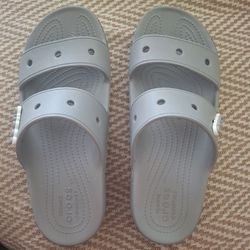 Gray Crocs Sandals