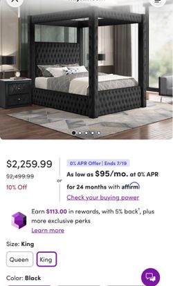 Black velvet canopy bed