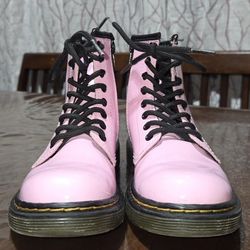 DR MARTENS 1460 T Pink Toddler Patent Leather Boots 