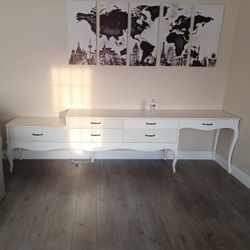 Unique !! Desk/ console Table/Vanity 6 DRAWERS