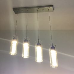 Four Light Brush Nickel Dining Room/Kitchen Chandelier (Set Of 2)