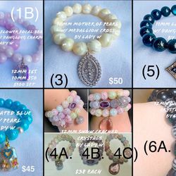 Custom Made Bracelets Made Of Jade, Pearls & Natural Birthstones 