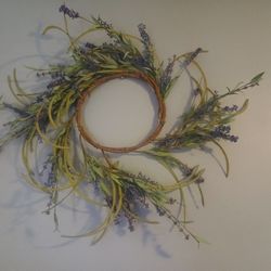 Artificial Lavender Wreath & Plant