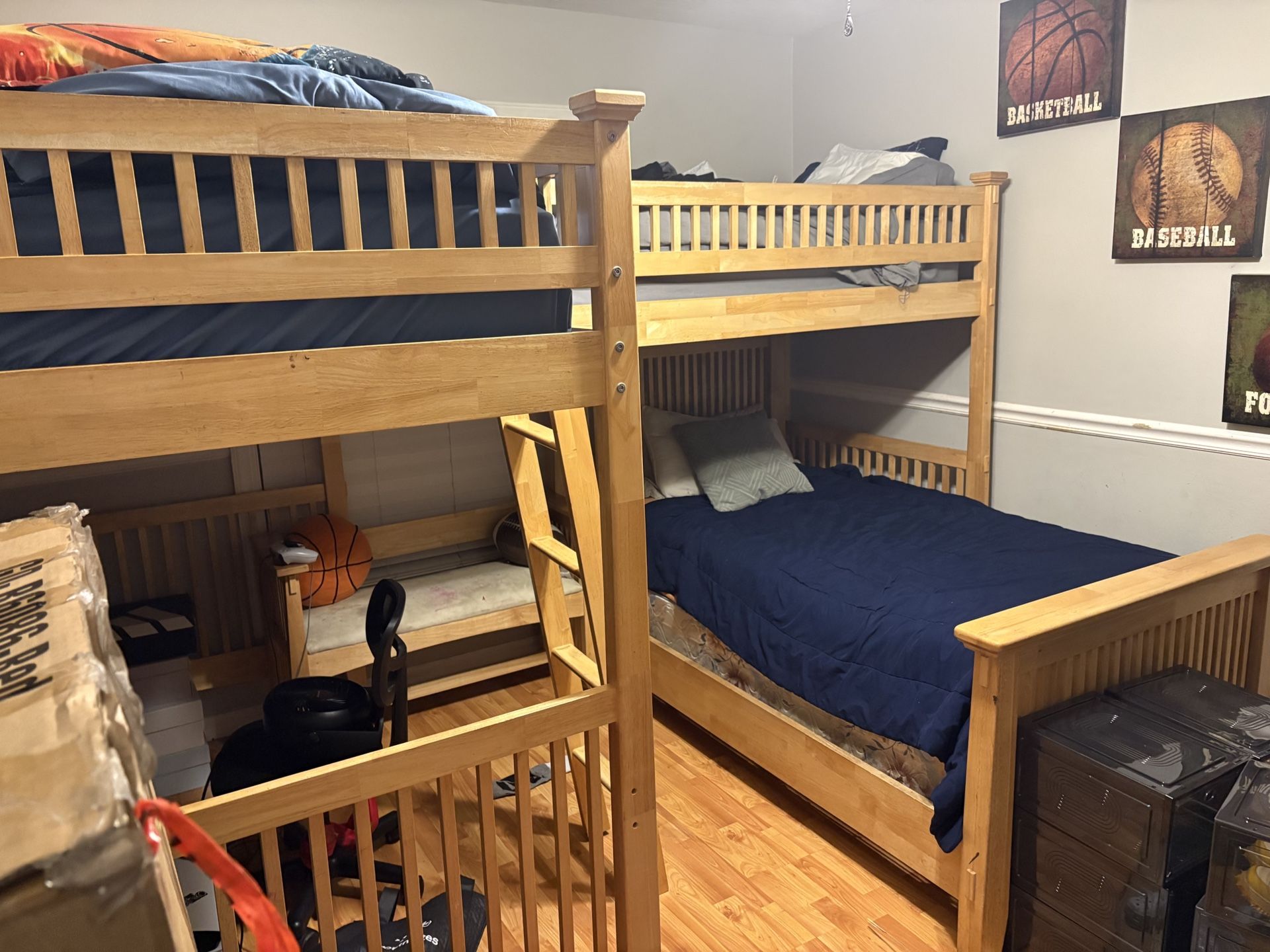 500.00 OBO Wooden Bunkbed Set And More