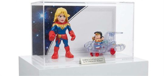 Playskool Mega Mighties Captain Marvel & Little People Wonder Woman Jet w/ Sounds