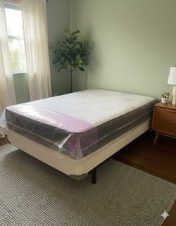 New queen mattress and box spring 2 pc bed frame is not included