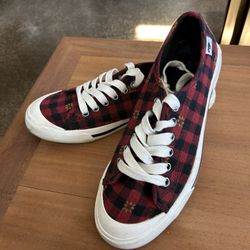 Super Cute Black/Red Checkered Rocket Dog Shoes.  