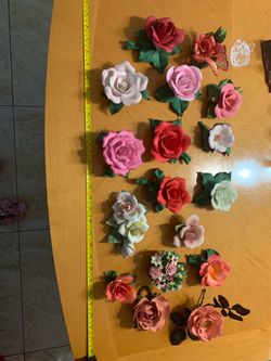 Vintage Porcelain Rose Flower Figurines - $20 each pick up Coral Springs 33071