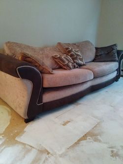 8 ft. Leather armed cloth couch delivery included