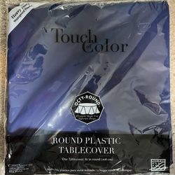 Navy Round Plastic Tablecover 