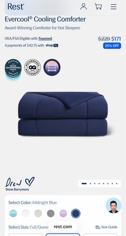 Rest Evercool Cooling Comforter Midnight Blue