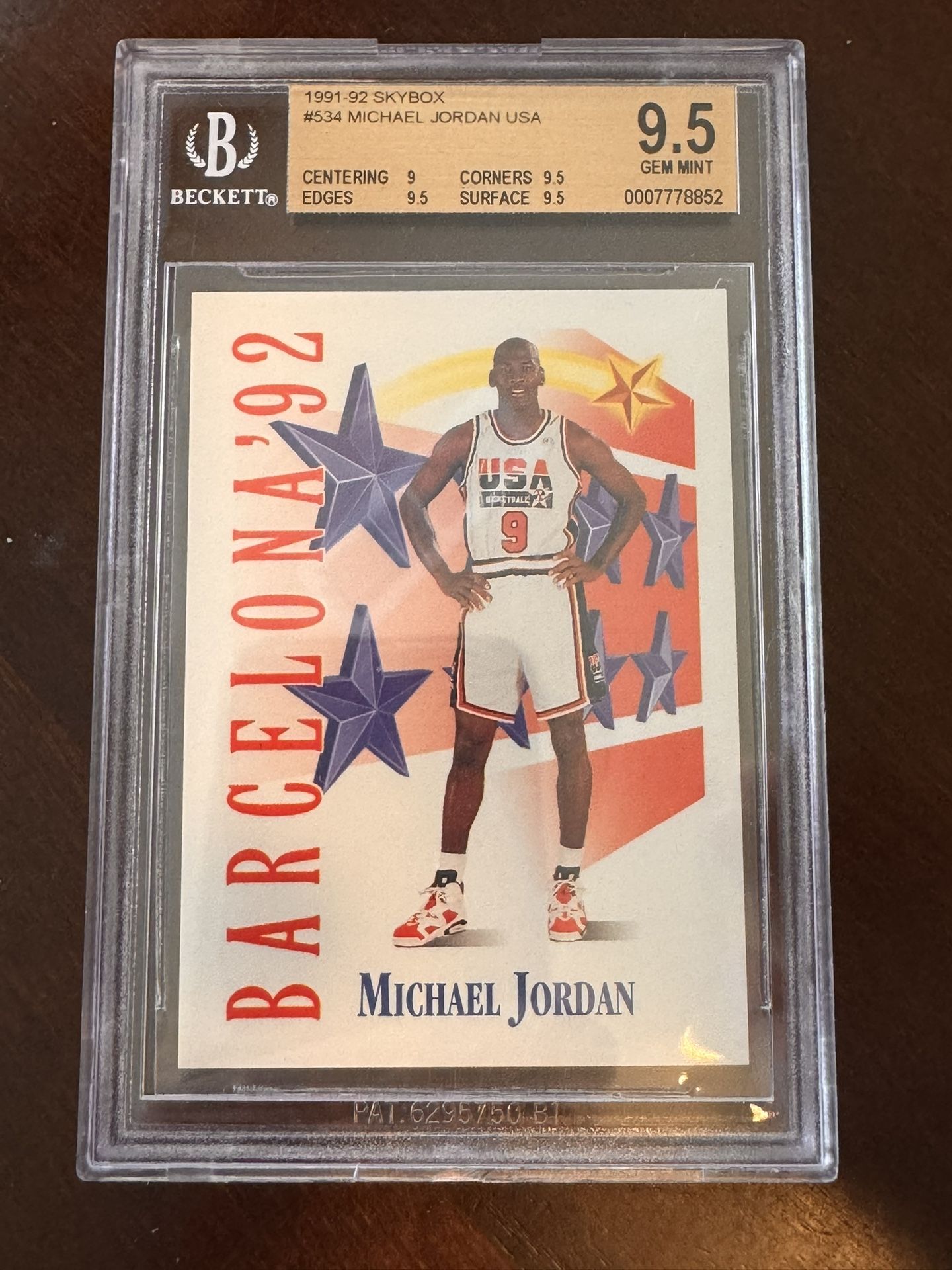 1991 Skybox Michael Jordan #534 BGS 9.5 Barcelona Olympics