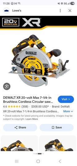 Dewalt 20v 7 1/4" circular saw