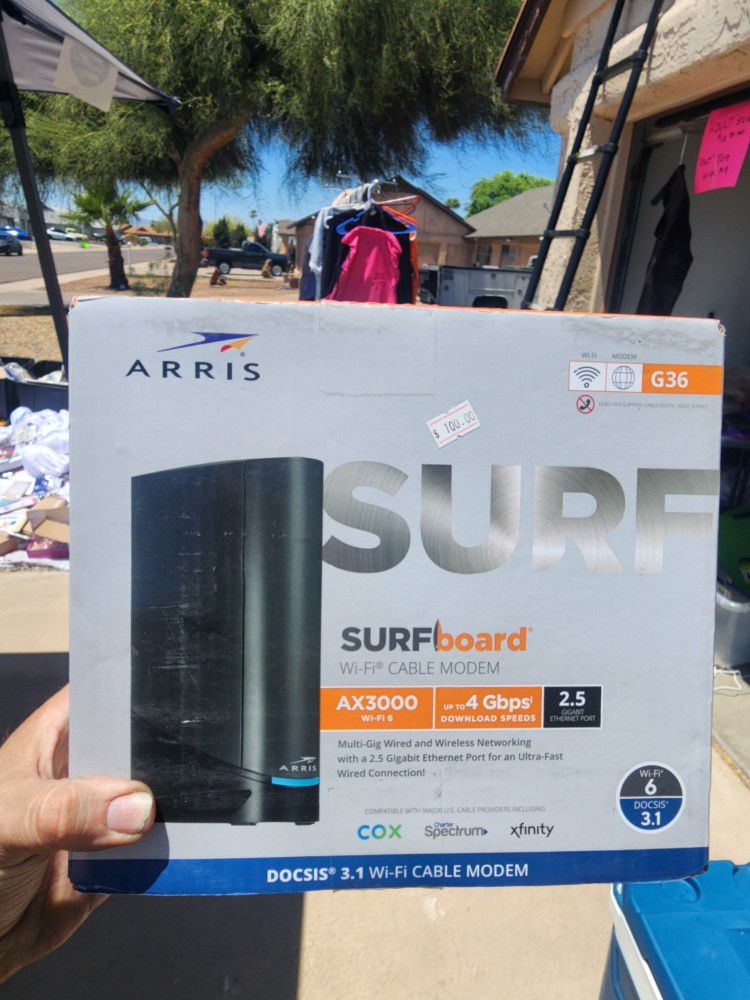 ARRIS Surfboard G34 DOCSIS 3.1 Gigabit Cable Modem & Wi-Fi 6 Router (AX3000)