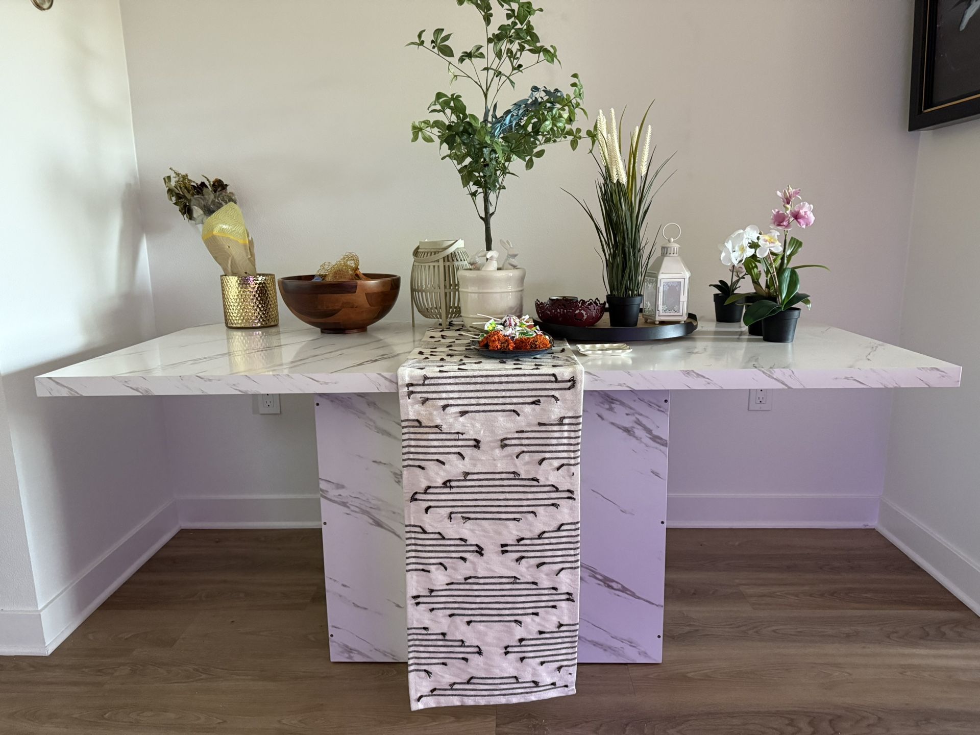 Faux Marble Modern Dining Table