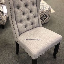 Light Grey Wingback Dining Chairs Set Of 2 Brand New In Box 