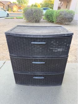 Sterilite Brown Three Drawer Plastic Storage (LxWxH: 15” x 22” x 24”)