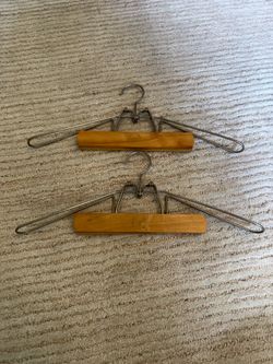 Vintage "A Walker Product" Wooden Hangers - Set of 6 Matching Mid-Century