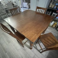 Real Wood Table With 4 Chairs
