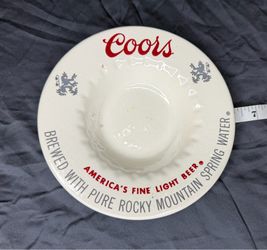 Vintage 1970s Coors Beer 6” Ceramic Ashtray Rocky Mountain Spring Water