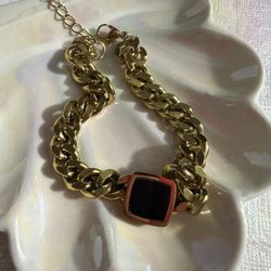 New Stainless Steel Balck Enamel Bracelet