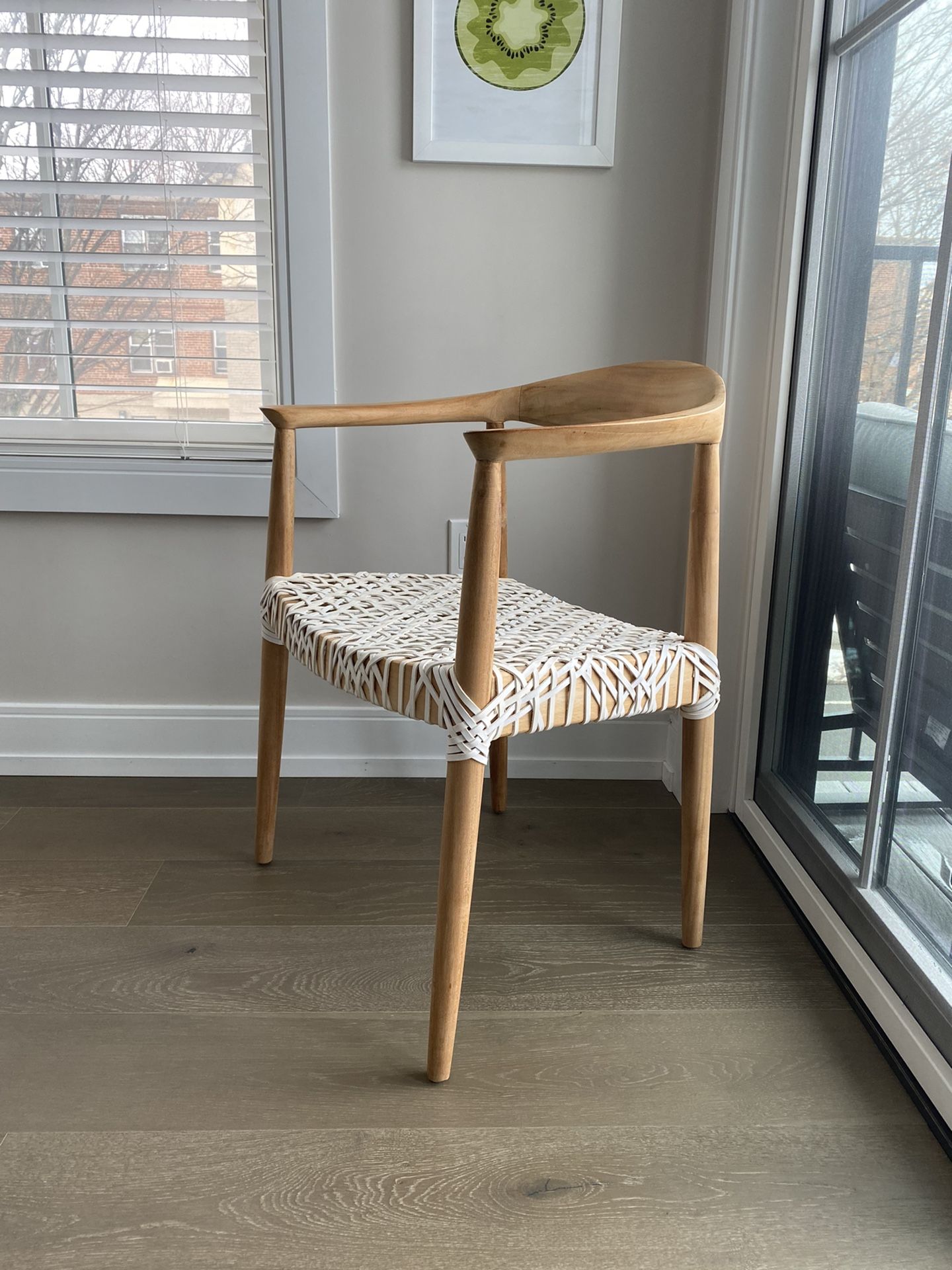 Woven Leather Dining Chair Set