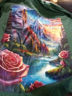 Roses/Mountain shirt. Mint. 2x. $10 OBO