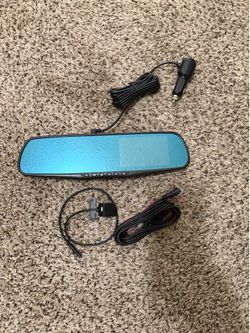 Rear view mirror dash cam with back up camera
