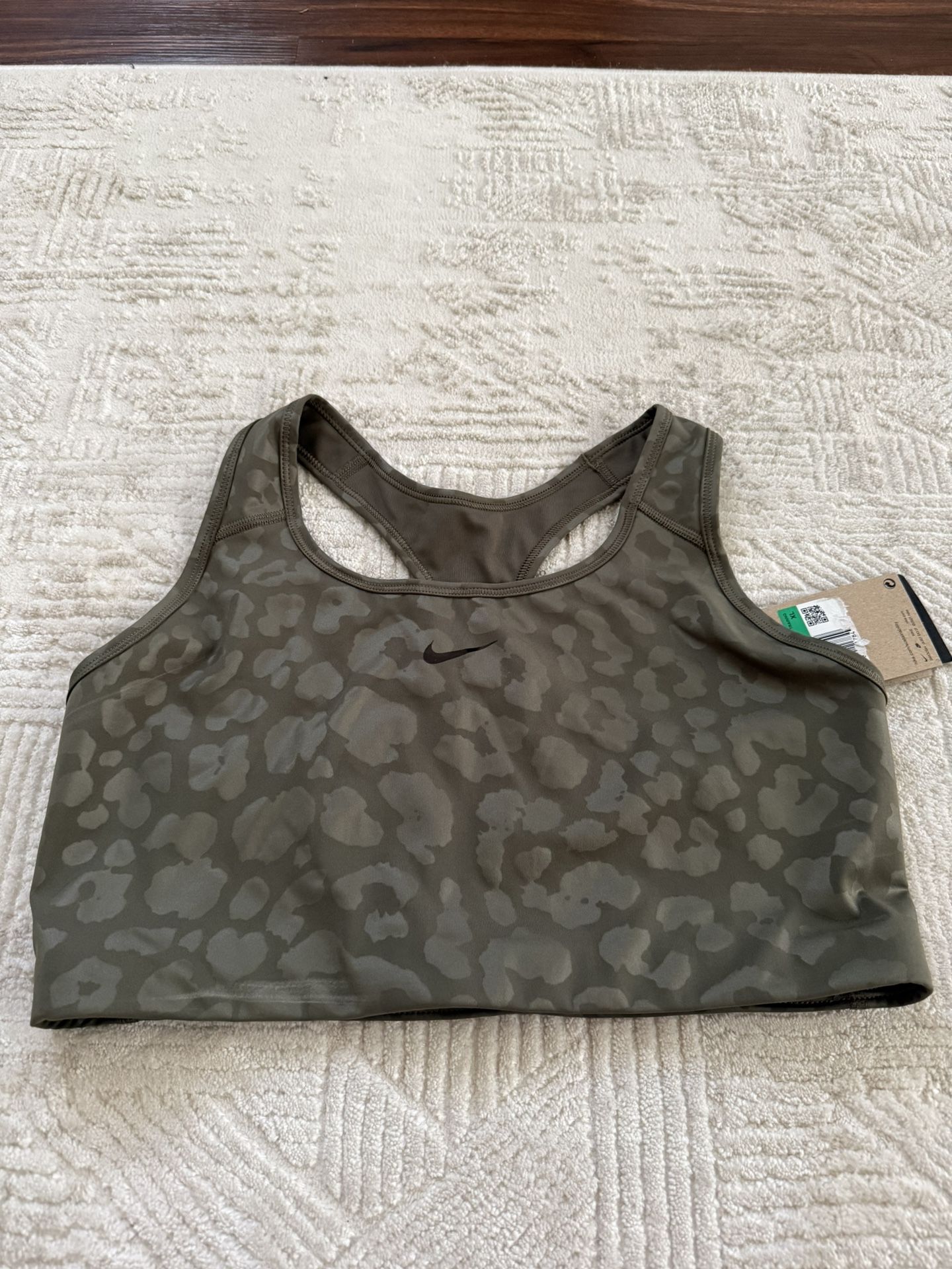 Nike Women’s Olive Cheetah Print Sports Bra Size XL