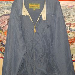 Timberland Jacket Blue Coat Bomber Lined Weathergear Vintage Y2K size XXL $45
