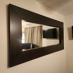 Large Dark Wood Framed Wall Mirror-Ikea