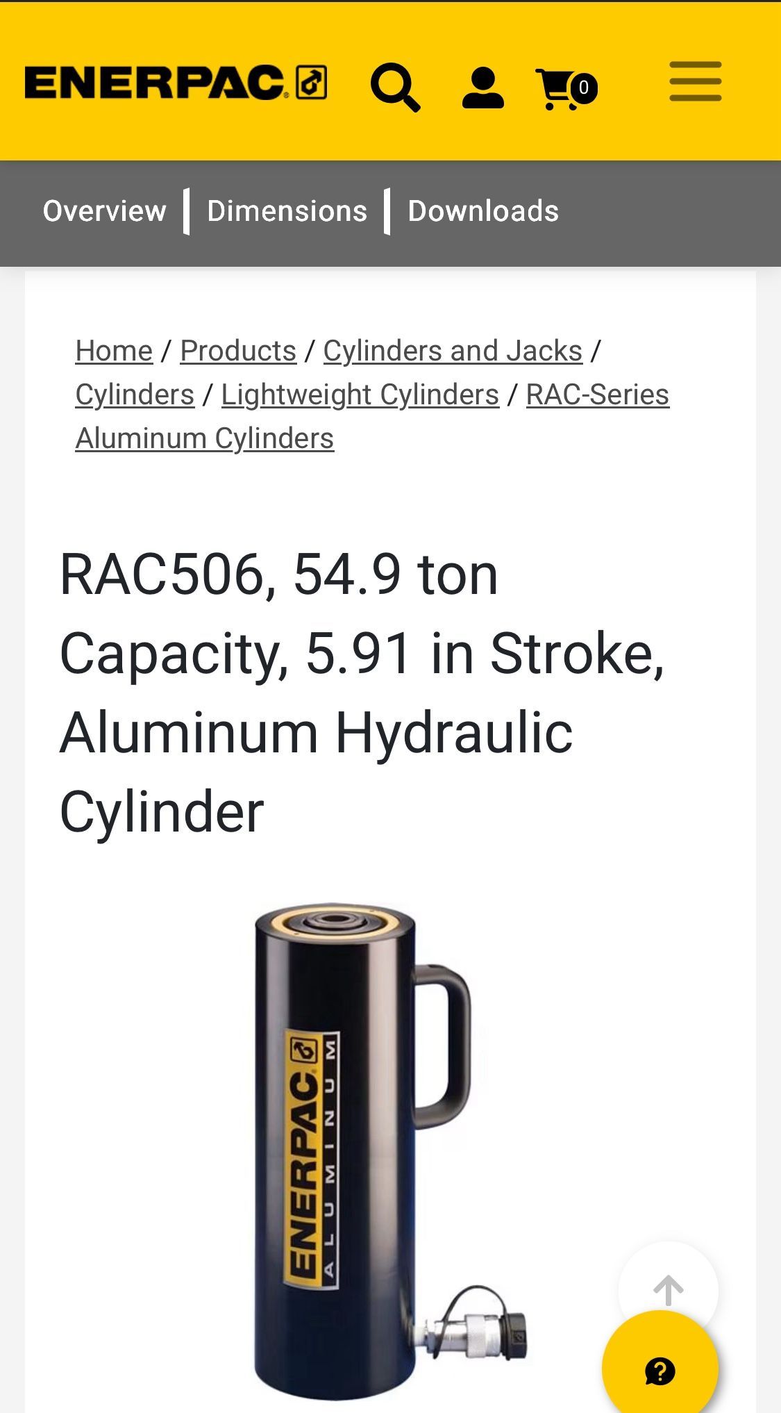 Enerpac Aluminum 50 Ton Hydraulic Jack