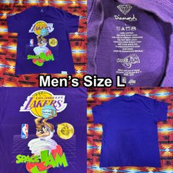 Diamond Supply Co Men’s Large Purple T-Shirt SPACE JAM Lakers Taz Looney Tunes