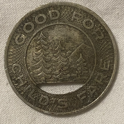 Vintage Seattle Transit Authority Childs Fare Token