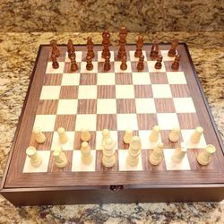 Chess Checkers Dominoes Game Set Kit