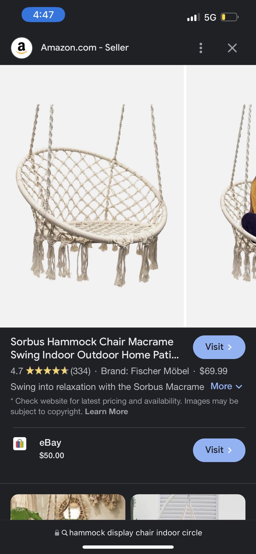Black Hammock Indoor/outdoor Circle Hanging Chair